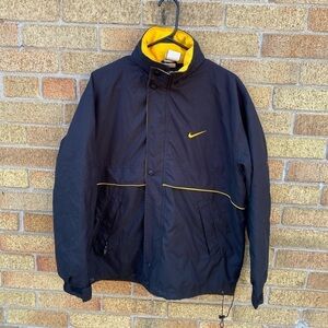 Vintage Nike Flu Game Jacket Small Yellow/Black